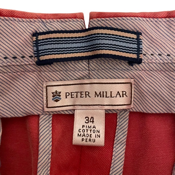 Peter Millar Pima Cotton 4 Pocket Flat Front Chino Pants‎ Salmon Pink Size 34 - Picture 3 of 6